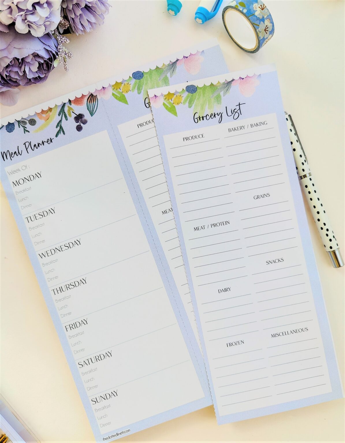 Meal Planner Pad Grocery List The Dotted Line